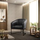 Ver imagem 2 de Kit 2 Poltronas Stella Corano Preto Base Industrial Preto - D’Rossi