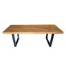 Mesa Industrial 8 Lugares Lanna Madeira Maciça com Ferragem Preta 1,80M - 2