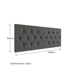 Cabeceira Cama de Solteiro Elisa 0.90 - Gt Magazine:cinza - 3