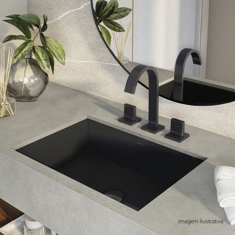 Misturador de Mesa Bica Alta para Lavatório Polo Black Noir 1877.bl33.no Deca - 2