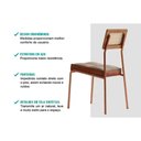 Ver imagem 4 de Cadeira Sala de Jantar 1741 Kit 4 Uni Rose/linho Areia/courano Caramelo - Carraro