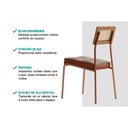 Ver imagem 3 de Cadeira Sala de Jantar 1741 Kit 4 Uni Rose/linho Areia/courano Caramelo - Carraro