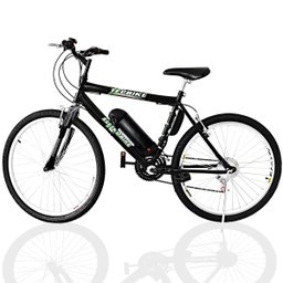 Bicicleta Elétrica TecCity 10a/h Motor Traseiro 350w - cor: Preto com Amortecedo - 1