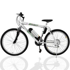 Bicicleta Elétrica TecCity 12a/h Motor Traseiro 350w - cor: Branco com Amortecedo