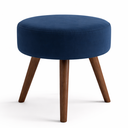 Ver imagem 1 de Puff Decorativo Banqueta Redondo Penteadeira Camarim Pé Palito Milão Suede Veludo Cor Azul