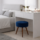 Ver imagem 4 de Puff Decorativo Banqueta Redondo Penteadeira Camarim Pé Palito Milão Suede Veludo Cor Azul