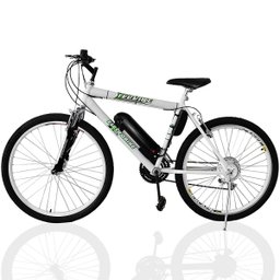 Bicicleta Elétrica TecCity 12a/h Motor Traseiro 350w - cor: Branco com Amortecedo - 1