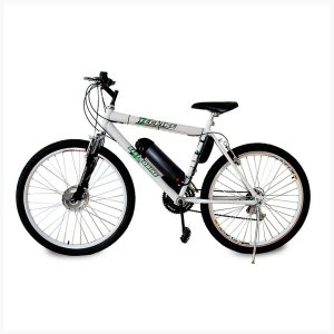 Bicicleta Elétrica TecCity 10a/h Motor Dianteiro 350w - cor: Branco com Amortecedor