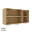 Ver imagem 3 de Armário Aéreo 3 Portas 120cm Nara CabeCasa MadeiraOriginals Bege/Avena