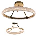Ver imagem 1 de Luminaria Anel Cristal 3 em 1 Led Lustre Pendente Arco Perfil Infinito Recepçao Sala de Jantar Quart