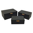 Ver imagem 1 de Conjunto 3 Caixas Decorativas de Madeira Preta Al0014 Btc
