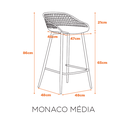 Ver imagem 3 de Conjunto 4 Banquetas Média com Base de Aço Monaco Fratini