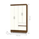 Ver imagem 2 de Guarda Roupa 4 Portas Spectra Imbuia Rústico