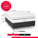 Ver imagem 4 de Cama Box Casal Couro Preto + Colchão Paris Molas Branco Couro Preto/branco