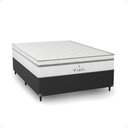 Ver imagem 7 de Cama Box Casal Couro Preto + Colchão Paris Molas Branco Couro Preto/branco