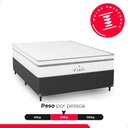 Ver imagem 5 de Cama Box Casal Couro Preto + Colchão Paris Molas Branco Couro Preto/branco