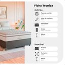 Ver imagem 3 de Cama Box Casal Couro Preto + Colchão Paris Molas Branco Couro Preto/branco