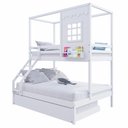 Ver imagem 2 de Treliche Casinha Reta Casal/ Solteiro Madeira Maciça Branco Housin