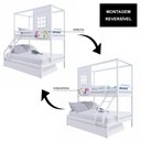 Ver imagem 6 de Treliche Casinha Reta Casal/ Solteiro Madeira Maciça Branco Housin