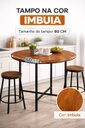 Ver imagem 2 de Mesa Bistrô Alta Base e Tampo Redondo para Cozinha Bar 68cm Imbuia Área Goumet