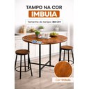 Ver imagem 2 de Mesa Bistrô Alta Base e Tampo Redondo para Cozinha Bar 68cm Imbuia Área Goumet