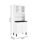 Ver imagem 2 de Armário de Aço 4 Portas 2 de Vidro Branco Gourmet Bertolini