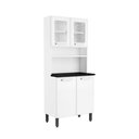 Ver imagem 1 de Armário de Aço 4 Portas 2 de Vidro Branco Gourmet Bertolini