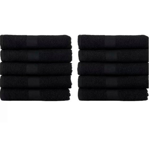 Kit Toalha de Rosto Margex Salão Preto - 10 Unidades