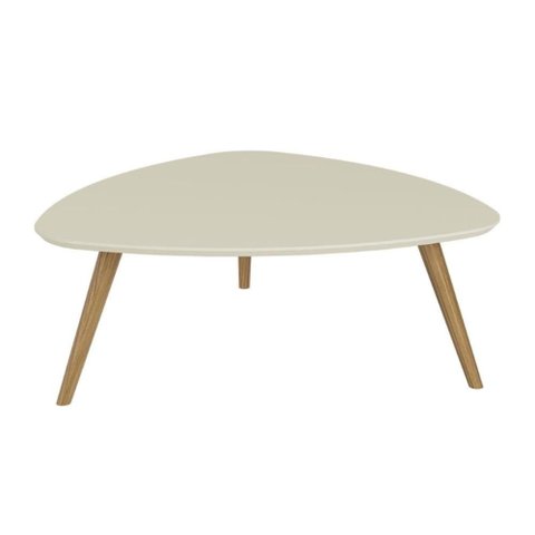 Mesa de Centro Unique em MDF Louro Luna Pés em Madeira Marin
