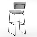 Ver imagem 7 de Kit 05 Banquetas Alta para Cozinha Sala de Jantar Base Aço Fixa Allana L02 Linho Cinza - Lyam