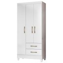 Ver imagem 2 de Guarda Roupa Infantil Lima com Cômoda Ms913 e Armário Multiuso New Íris Branco Brilho – Moval