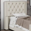 Ver imagem 4 de Cabeceira Atena para Cama Box Solteiro 90cm Capitonê com Frame Sintético Bege - Desk Design