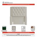 Ver imagem 2 de Cabeceira Atena para Cama Box Solteiro 90cm Capitonê com Frame Sintético Bege - Desk Design