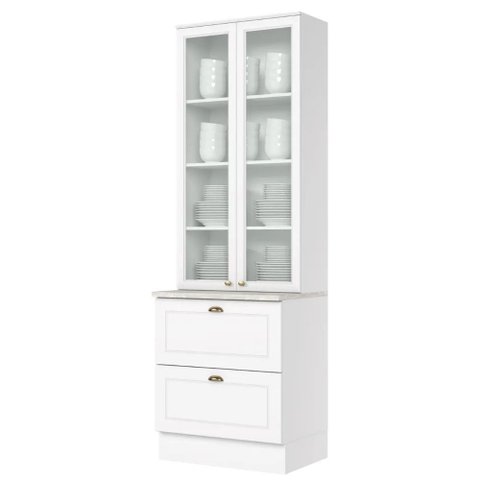 Cristaleira 71,5cm 2 Portas 2 Gavetas Emily Henn
