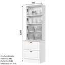 Ver imagem 2 de Cristaleira 71,5cm 2 Portas 2 Gavetas Emily Henn