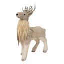 Ver imagem 1 de Rena Decorativa em Pé Sisal e Pelúcia Champanhe Luxo 42cm - Cromus