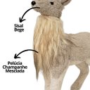Ver imagem 4 de Rena Decorativa em Pé Sisal e Pelúcia Champanhe Luxo 42cm - Cromus