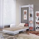 Ver imagem 1 de Cama Solteiro Vancouver Articulável 4 Prateleiras Branco - Art In Móveis