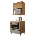 Ver imagem 2 de Cozinha Completa Modulada 2 Peças 1 Porta 1 Gaveta Norten Marrom/Verde/Nature