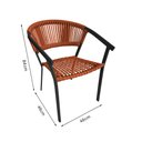 Ver imagem 4 de Kit 8 Cadeiras de Jantar Corda Náutica Laranja Terracota Base Aluminio Preto Sofia Linha Plus