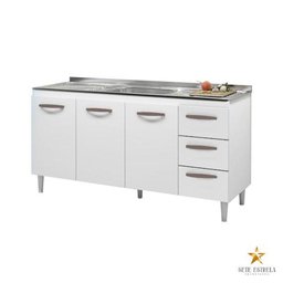 Balcão De Pia Resistente E Versátil 160 Cm Branco - 1