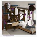 Ver imagem 3 de Guarda Roupa Solteiro Modulado com Escrivaninha Paris Luciane M01:branco