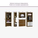 Ver imagem 4 de Guarda Roupa Solteiro Modulado com Escrivaninha Paris Luciane M01:branco