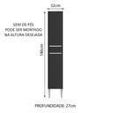 Ver imagem 3 de Paneleiro Armário de Cozinha 2 Portas Rustic/Preto Emilly Madesa