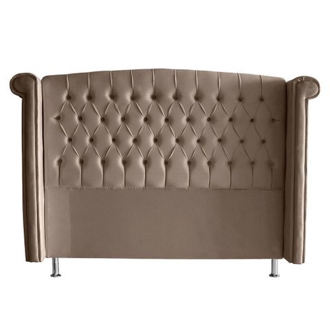 Cabeceira de Cama Box Luxo Casal 140 Cm Suede Capuccino do Lar Móveis