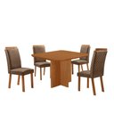 Ver imagem 2 de Mesa de Jantar Olimpia 90cm Tampo MDF Laminado Canto Copo com 4 Cadeiras Lorena