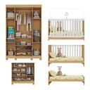 Ver imagem 5 de Quarto de Bebê Completo com Berço Americano 3 em 1 Fofura Multimóveis Mp4645 Madeirado/branco