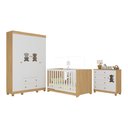 Ver imagem 2 de Quarto de Bebê Completo com Berço Americano 3 em 1 Fofura Multimóveis Mp4645 Madeirado/branco