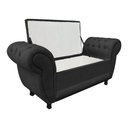 Ver imagem 3 de Recamier com Baú Grécia Namoradeira Calçadeira Suede Preto