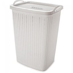 Cesto de roupa linha Trama branco - Plasútil - 1